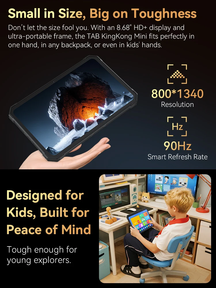 Androidタブレット Cubot TAB KingKong Mini、10200mAhメガバッテリー