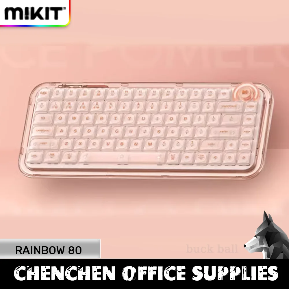 

MIKIT Rainbow 80 Mechanical Keyboard Gaming Esports Keyboards Kits Hot-Swap 3 Mode 2.4G/Wired/Bluetooth Custom Wireless Keyboard