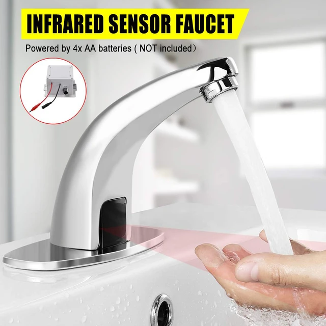 Grifo de lavabo de baño sin contacto con sensor automático, con caja de  control, manos grifo de agua para baño, fregadero de cocina, grifo de agua