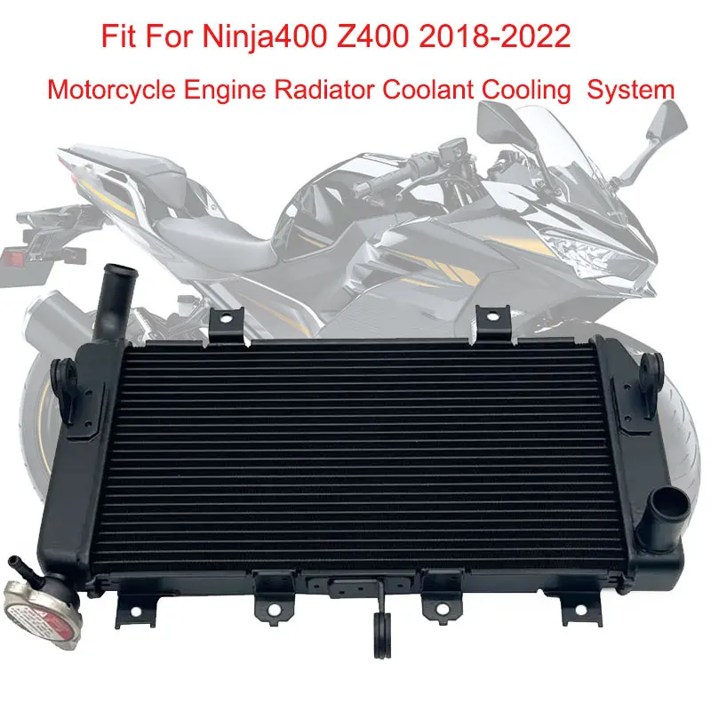 Fit For KAWASAKI Ninja400 Z400-Z 400 Ninja 400 Motorcycle Engine Radiator Coolant Cooler Cooling Water Tank System