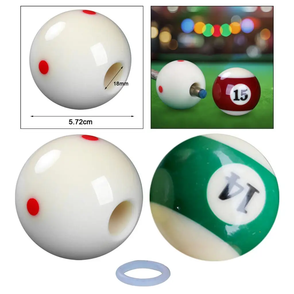 Billiards Cue Ball with Hole Billiards Practice Ball Aiming Helper for Technique Perforated Billiard Stroke Exerciser