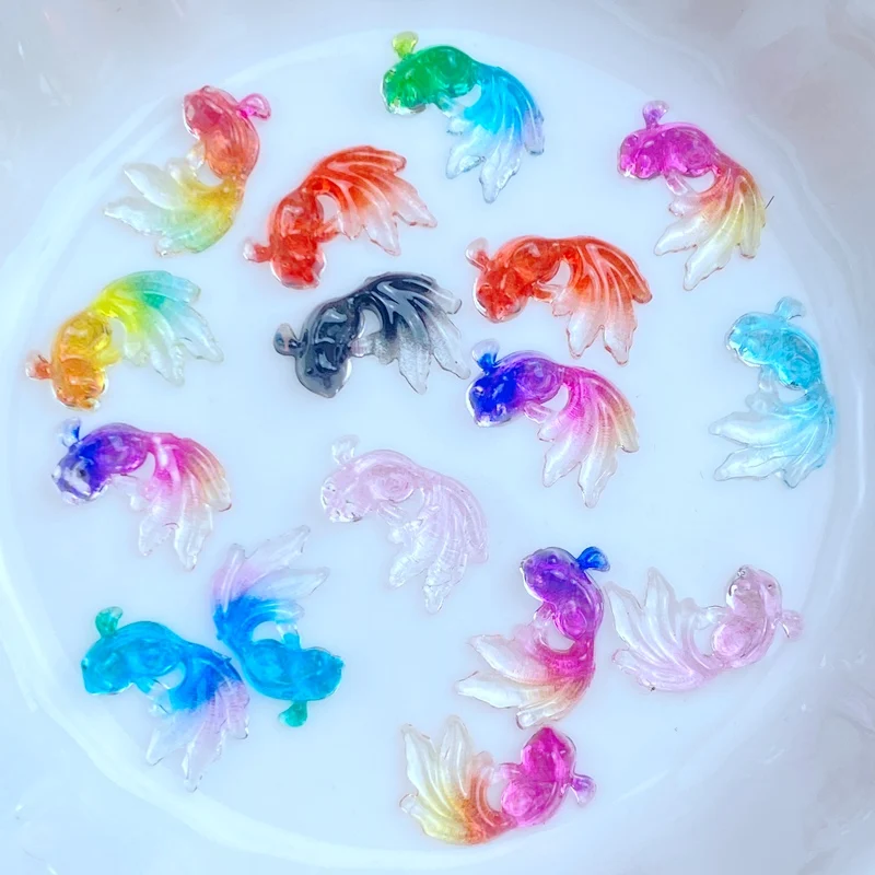 50pcs New Cute Mini Little goldfish, dolphins Nail Rhinestones Gems Glitter Nail Art Jewelry Manicure Nail Decoration Accessorie