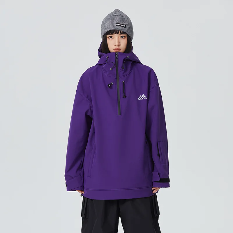 SEARIPE Ski Hoodies Women Men Thermal Waterproof Windproof Warm Snow Jacket Snowboard Wear Winter Outdoor Sports Clothing Hooded