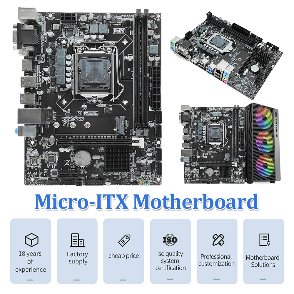 H310 Computer Motherboard VGA/HDMI-compatible/DVI Ports