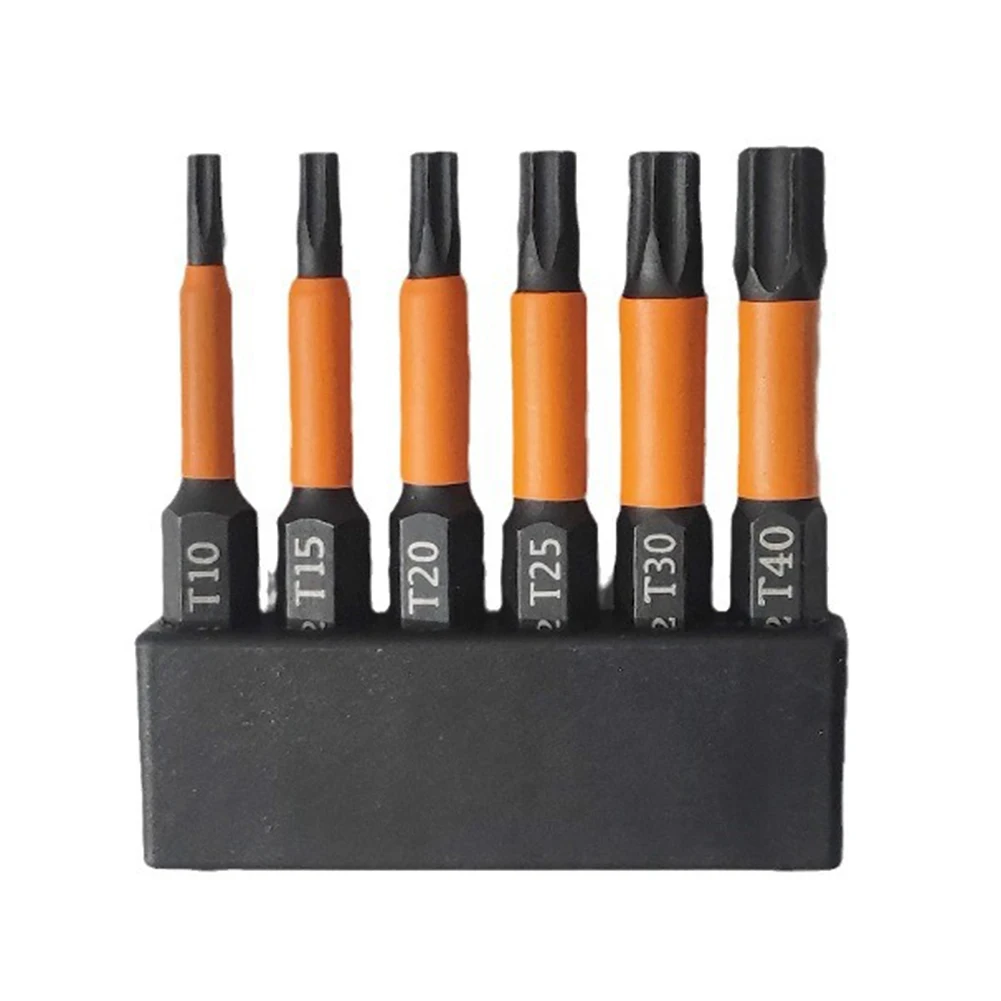

6pcs *--+50mm -==-Torx-=Screwdriver Bit Magnetic 1/4 Shank*-+ Screwdriver Bit Set T10-T40 Torx Bit Set Hand Tools