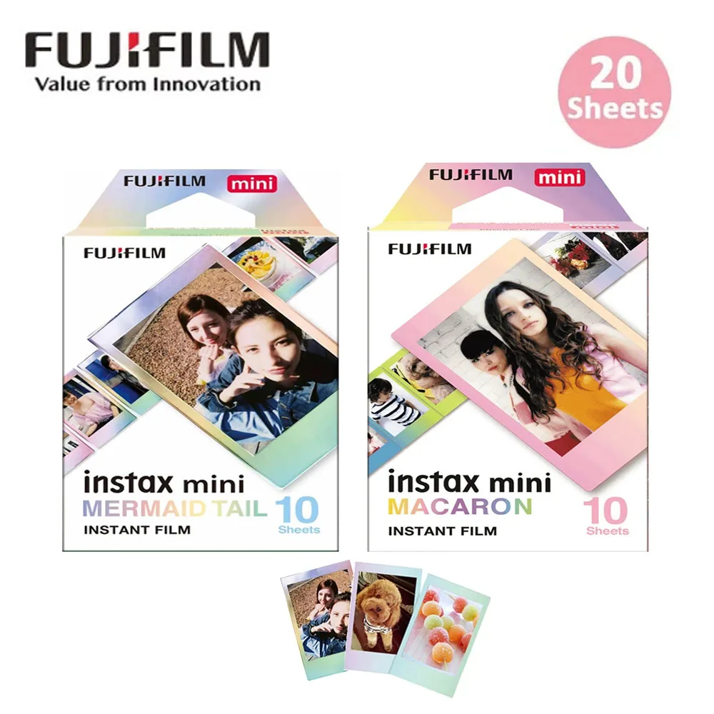 10/20 Fogli Fujifilm Instax Mini Film Coda Di Sirena + Amaretto Instax Mini 11 Pellicole A Colori Per Fuji Instant Mini 12 9 70 Fotocamera