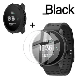 Enhanced Protective Case with Tempered Glass Screen Protector for Suunto 9 Peak - Premium 9H Bumper Cover (Black)