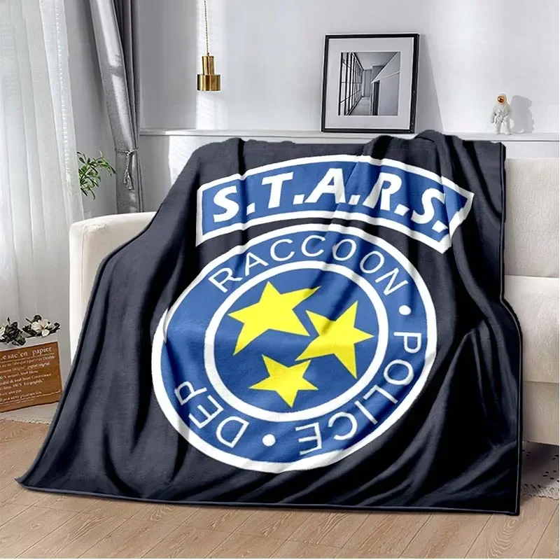 

Game Ploice Blanket S.T.A.R.S.Blankets,Raccoon Police DEP Player Gamer Gift for Living Room Bedroom Bed Sofa,Decke Couverture