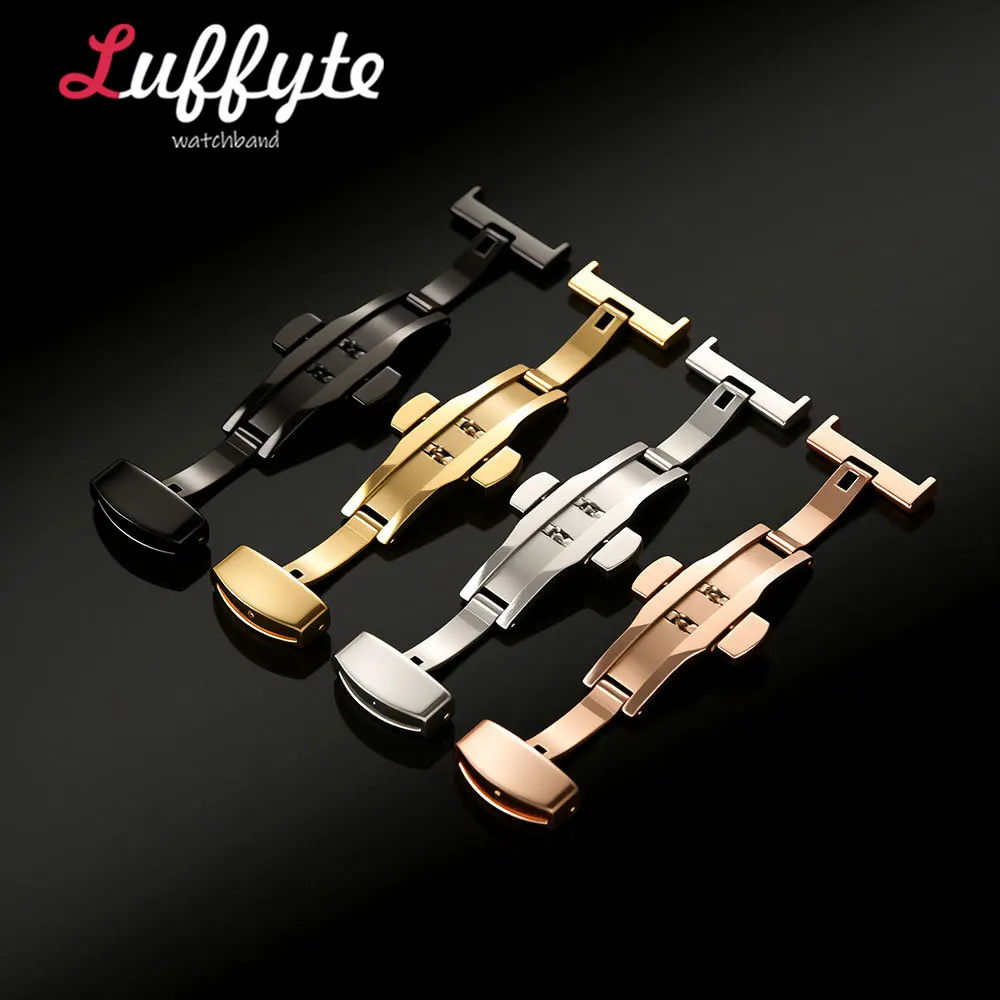 Stainless Steel Polished Watchband Butterfly Clasp Buckle Accessories
