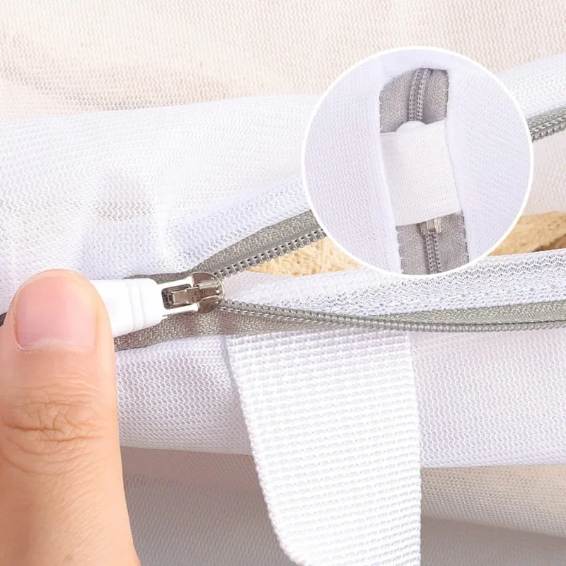 Mesh Laundry Bag Polyester Laundry Wash Bags Washable Coarse Net Laundry Basket for Washing Machine Bra Underware Storage Bags 4