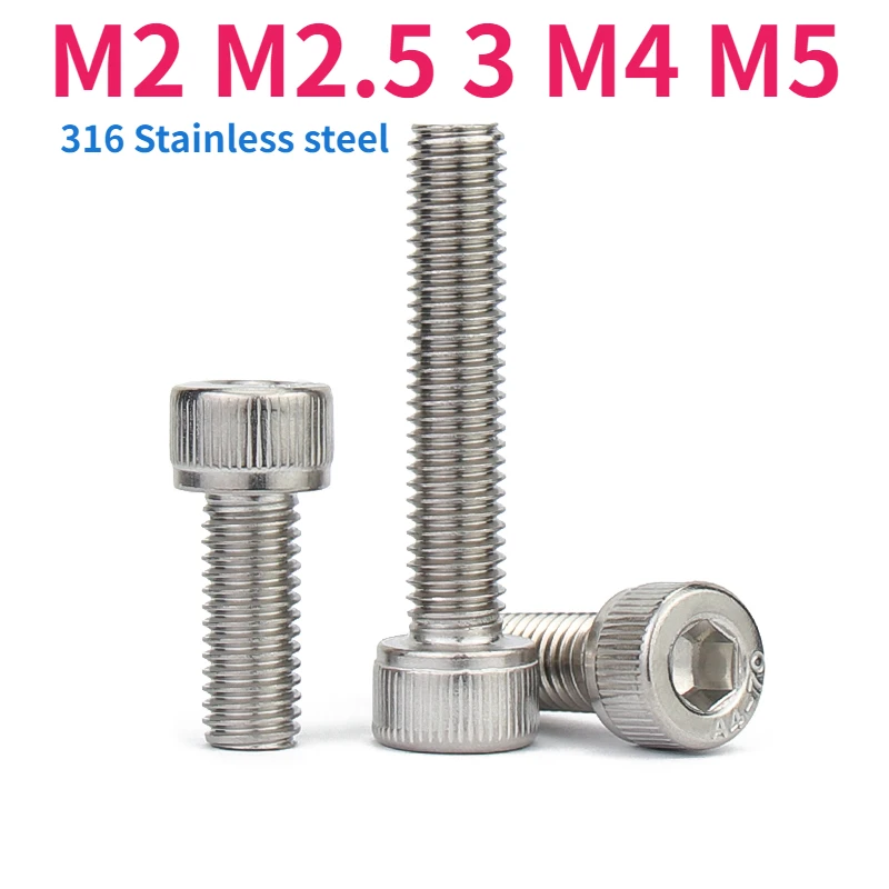 316StainlessSteelM2M25M3M4M5CupHeadHexagonSocketHeadBolts