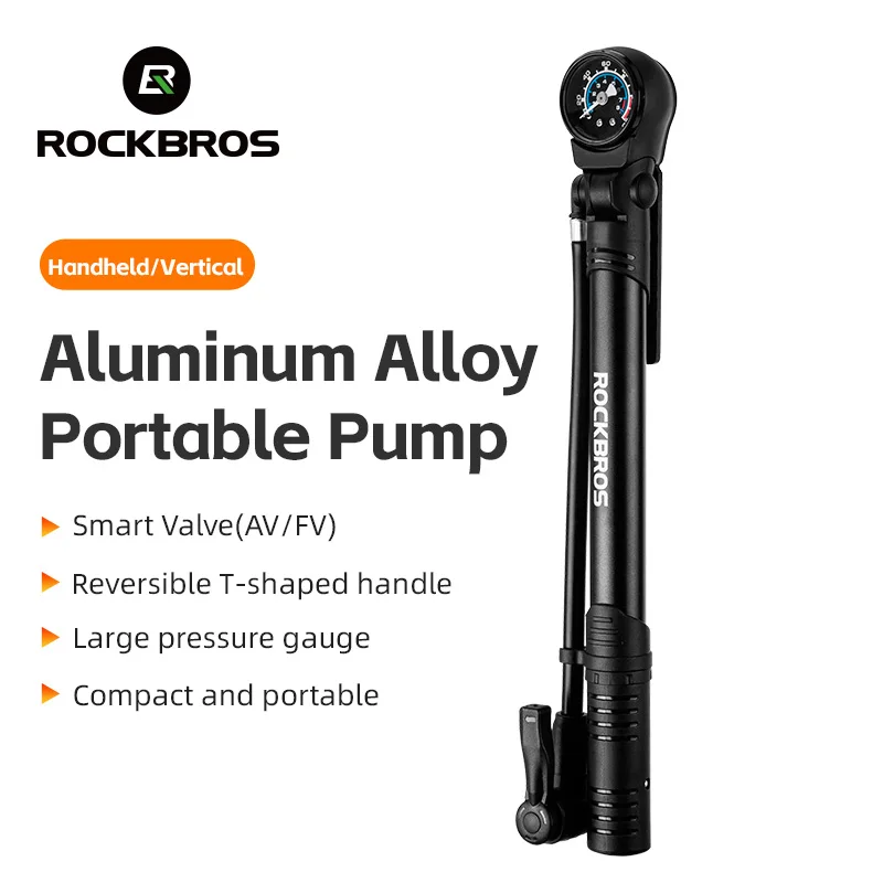 

Насос велосипедный ROCKBROS портативный, 120 фунтов на квадратный дюйм, AV FV