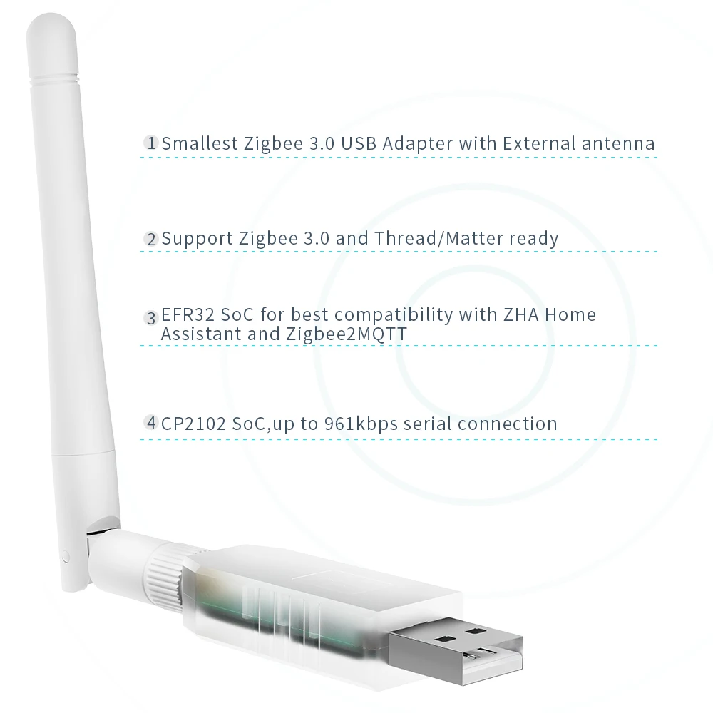 SMLIGHT Zigbee 3.0 SLZB-07MG24 Smallest Thread/Matter Zigbee2MQTT USB Adapter Su