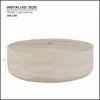 39.37” Round Coffee Table ,Travertine Textured Tables Fiberglass Center Side Tables for Living Room Office, coffee table 2