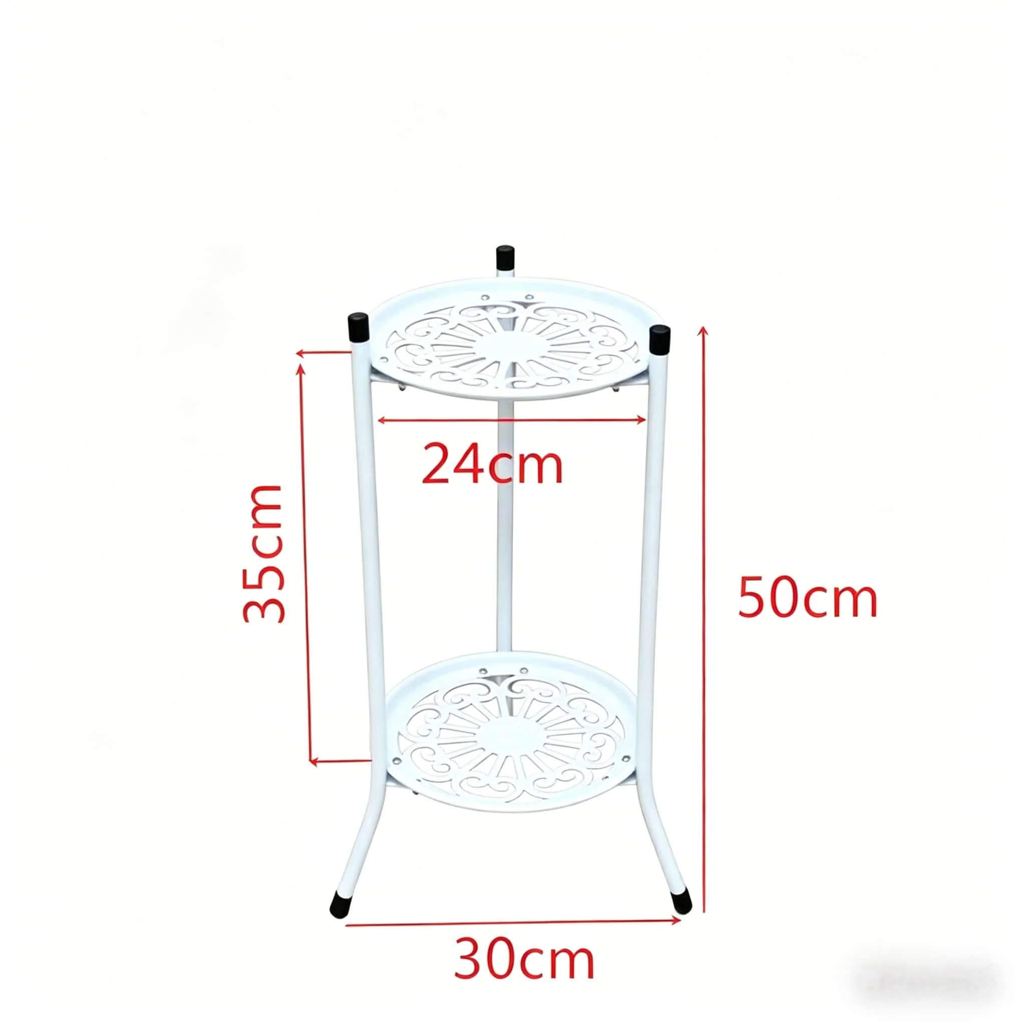 Elegant Two-Tier Metal Plant Stand for Indoor and Outdoor Decor