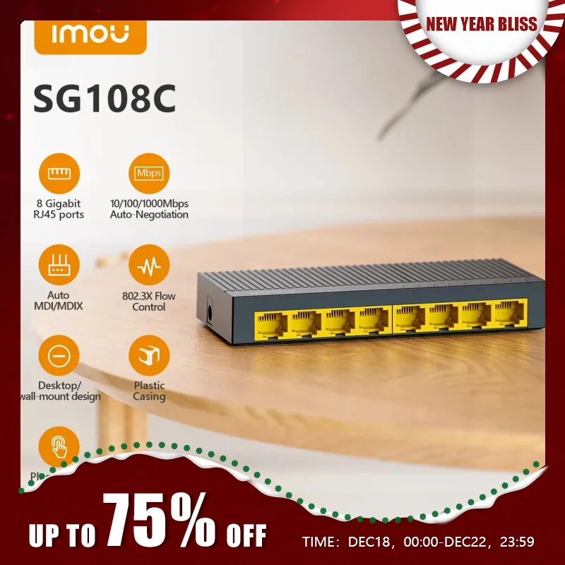 IMOU8PortGigabitSwitchSG108CRouterwith101001000MbpsAuto