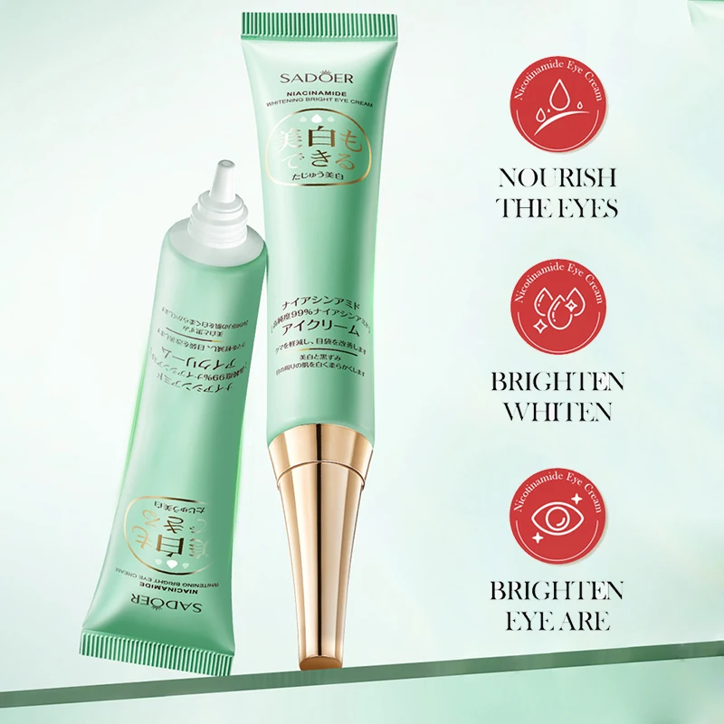 SADOER Nicotinamide Eye Cream Anti Dark Circles Remove Eyes Bags Moisturizing Eye Creams Beauty Eyes Korean Skin Care Cosmetics