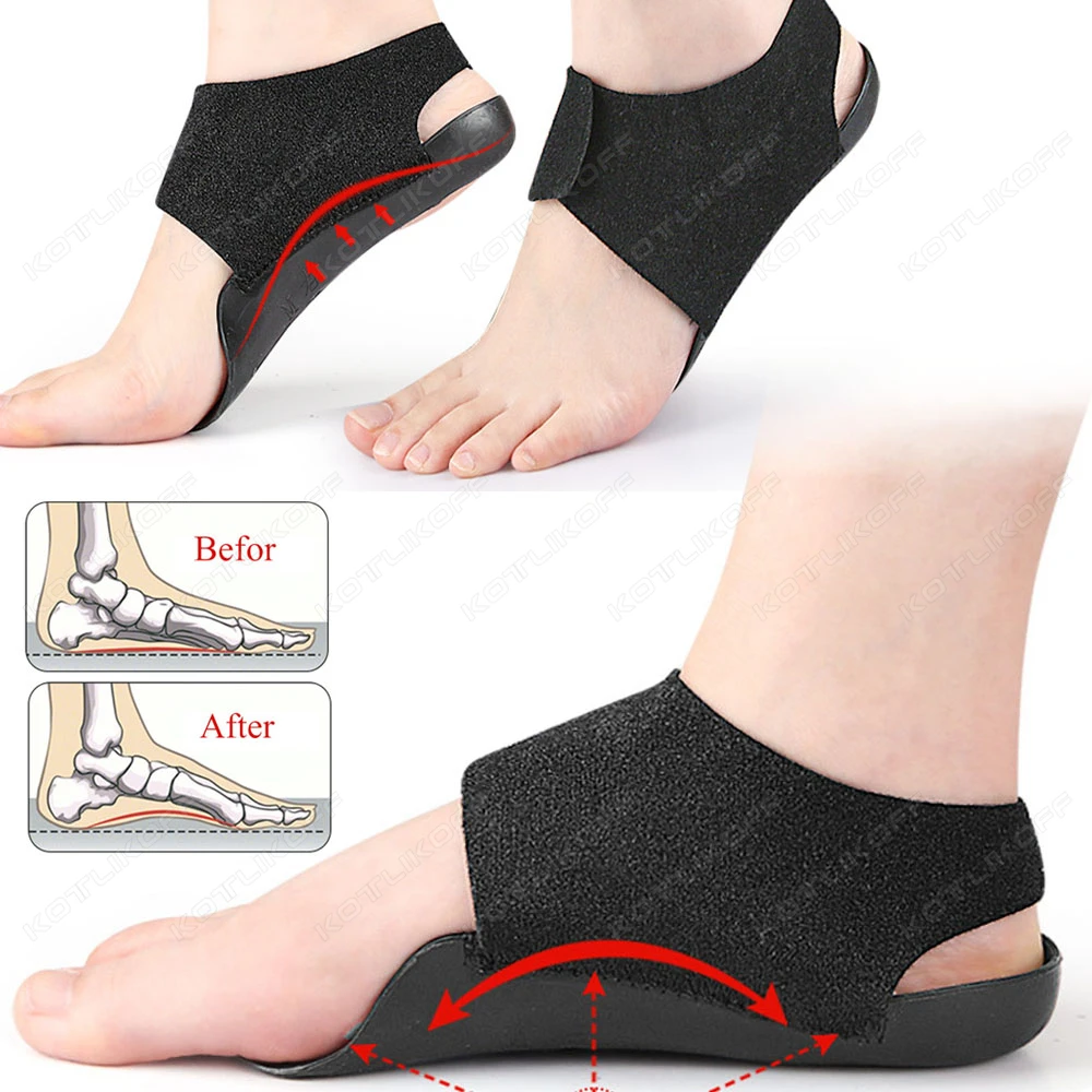 Gepolsterte weiche elastische Pads, Fußgewölbe-Stützhüllen, Stoff-Bogen-Socken zur Schmerzlinderung bei Plattfüßen, Plantarfasziitis, Fersenpolster – Detail 2