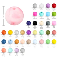 20/50/100/500Pcs 12mm BABY Silicone Beads Round Pacifier Clips Nipple Holder Beads Teether Teething Toys Food Grade BPA Free 2