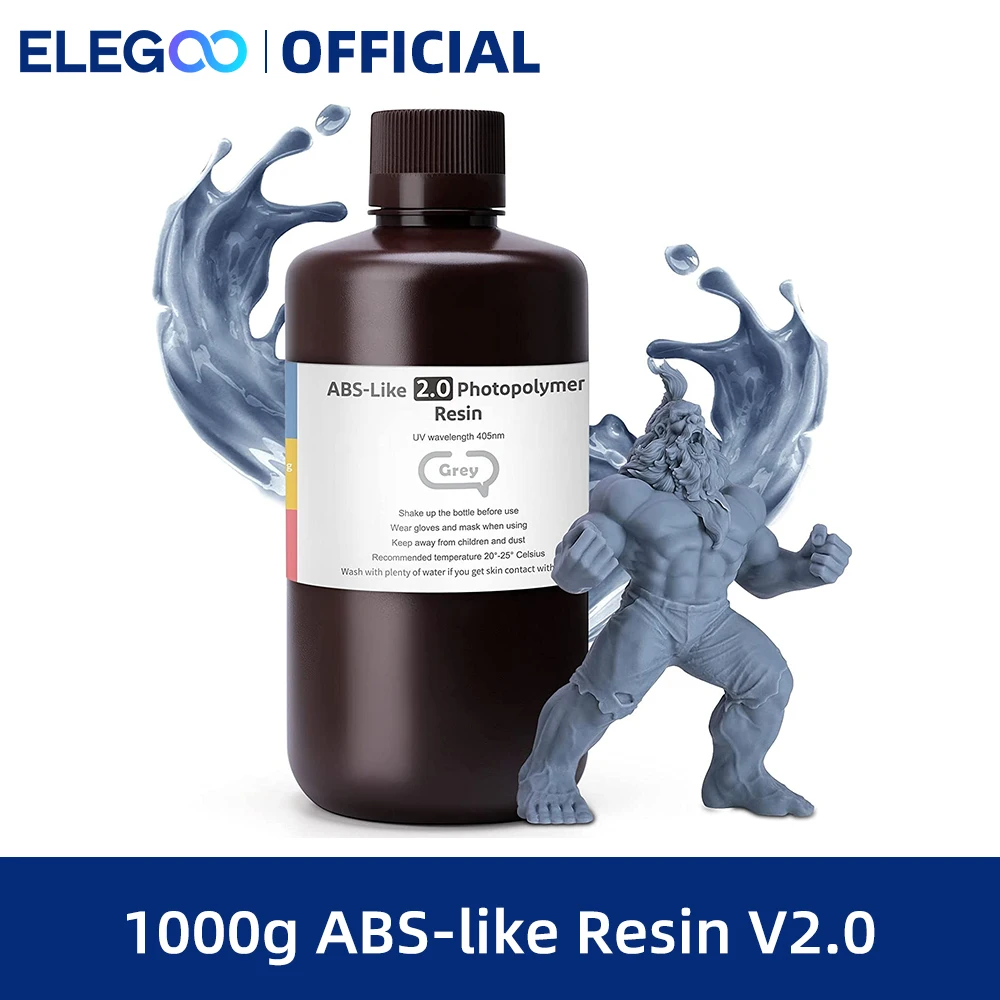 ELEGOO – résine d'imprimante 3D semblable à l'abs 2.0, 1000g, résine d' impression précise rapide nm LCD, durcissement UV pour LCD - AliExpress