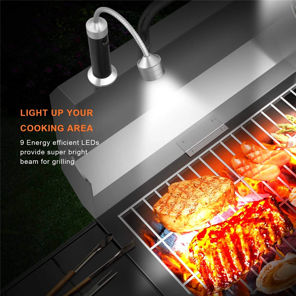 Magnetic Outdoor BBQ Barbecue Grill Led Grill Lights Adjustable Flexible Led 360 Degrees Heat Resistant Gooseneck Lamps Lantern bbq grill light