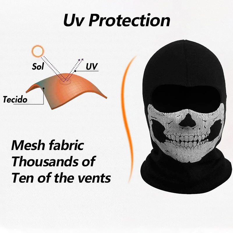 Motorrad-Sturmhaube, Gesichtsmaske, Motorrad-Vollgesichtsmaske, Totenkopfmaske, Herrenmütze, Skimütze, UV-Schutz, winddicht, Kopf- und Nackenwärmer, Fahrradhelm-Innenfutter – Detail 2