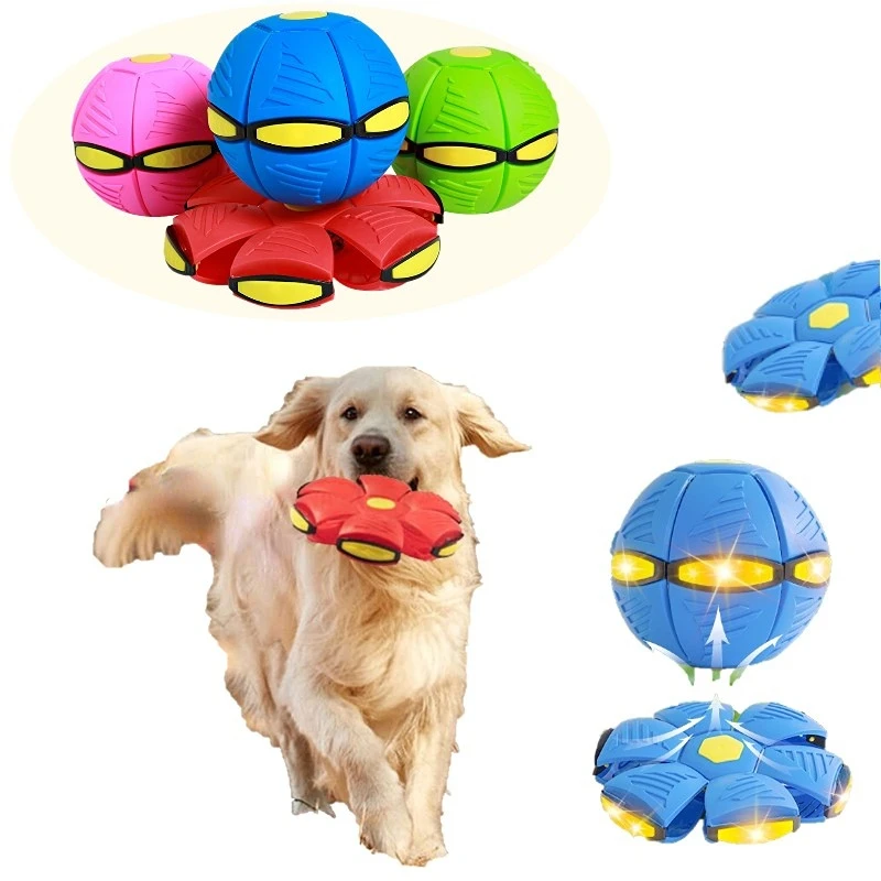 Juguetes interactivos para perros Bola de platillo volador para perro  Mascota Deformación mágica Ovni Perros de juguete Entrenamiento Disco  volador Niños S Pelotas deportivas Foa