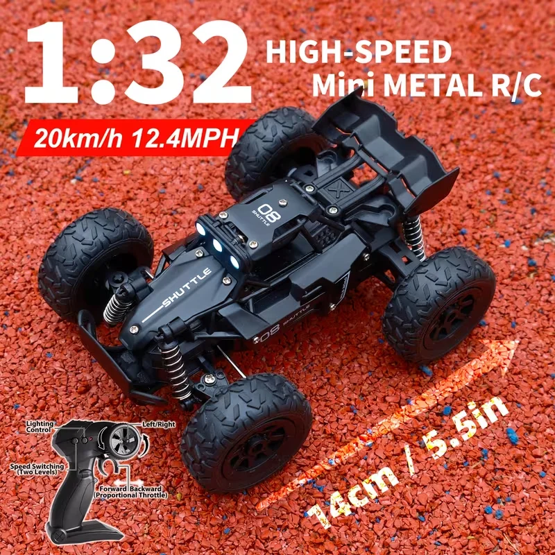 1:32 고속 LOSI 스타일 미니 원격 제어 트럭 20km/h 2.4GHz 레이싱 드리프트 RC 카 LED 조명 장착 축제 장난감으로 완벽한 선물