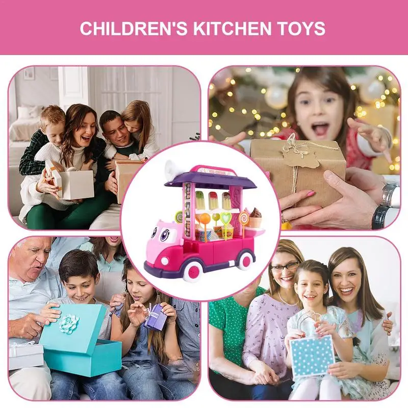 

Игрушка-грузовик для мороженого, игрушки ручной работы, многоразовая десертная тележка, мини-игрушки для еды, аксессуары для детей 4-10 лет
