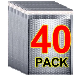 Enhanced Silver Padded Bubble Mailers with Self - Adhesive Seal for Secure Shipping and Packing (40PACK)