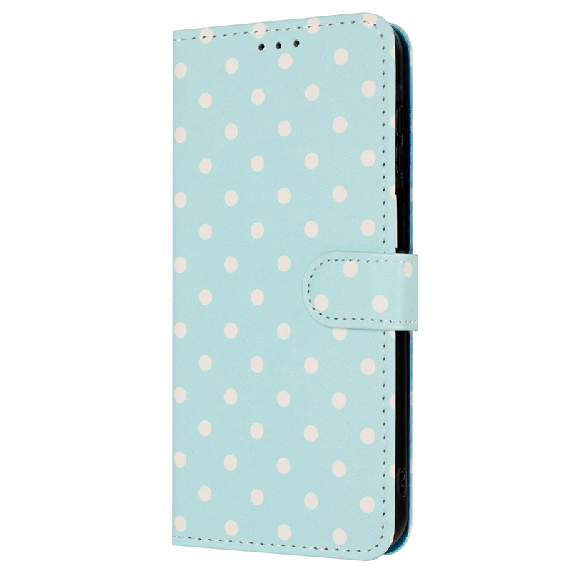 Wave Dot Pattern Leather Flip Wallet Card Case – Stylish Phone Cover