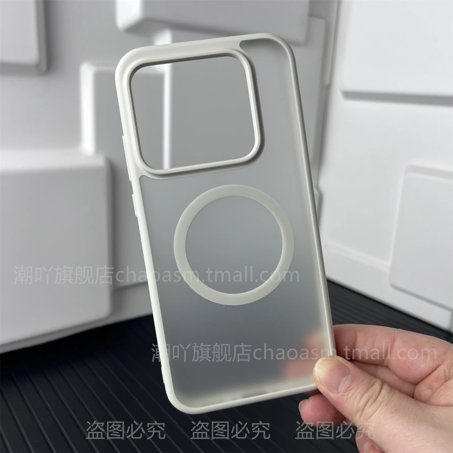 Luxury HD Matte Acrylic Magnetic Back Cover with Square Camera Holes