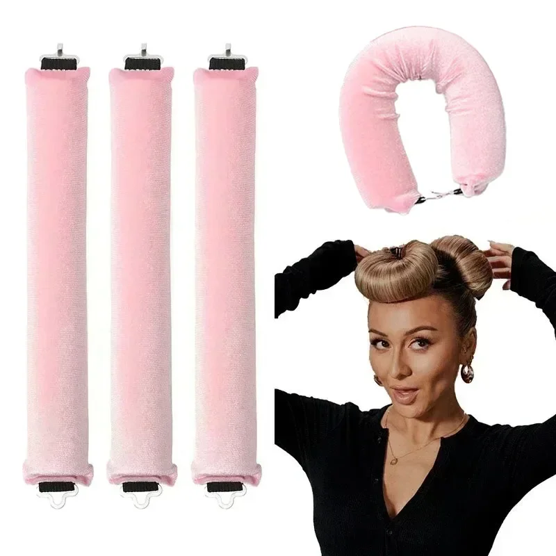 1/3/5Pcs Heatless Hair Curlers Curling Rod Headband No Heat Hair Rollers Lazy Curls with Hook Soft Flexi Rods Styling Tools