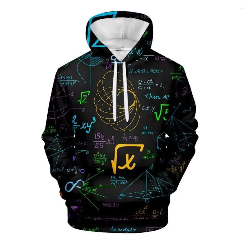 Sudadera con capucha con estampado 3D de fórmula científica para hombre, divertida sudadera con gráfico de química, logística de matemáticas, ropa de calle, sudadera informal para hombre