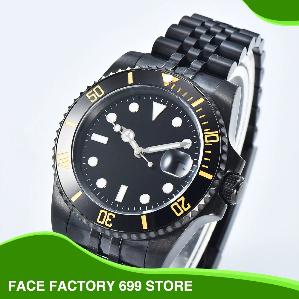 

Luxury 40mm Automatic Mechanical Watch Japan NH35 Caliber Sapphire Glass Luminous Waterproof Black PVD Celebrity Men's Watch