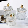 Transparent Glass Jar with Cover Storage Tank Jewelry Box Storage Boxes Cotton Swab Box Candy Jar Storage Bottles Home Organizer 2