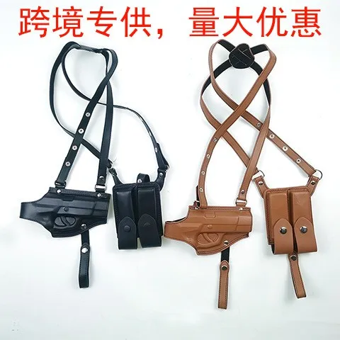 Tactical Stealth Pistol Holster Double Magazine Hidden Gun Pouches Shooting Accessories Shoulder Underarm Concealed Gun Holster 2