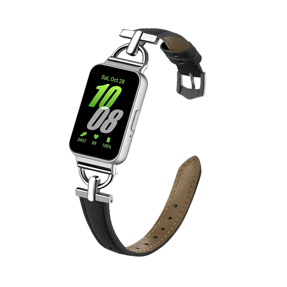 Elegant Metal and Leather Strap for Smartwatch – Premium Wristband Bracelet