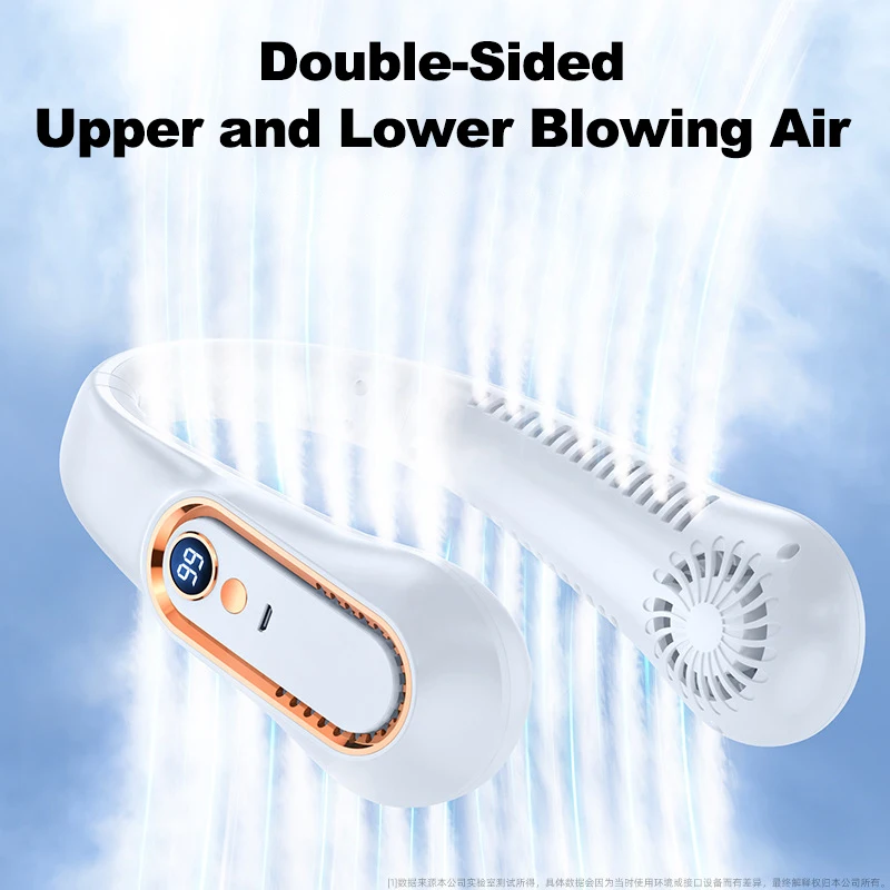 

Portable Hanging Neck Fan Rechargeable Bladeless Neckband Air Conditioner Electric Fan Double-Sided Blowing Air Cooler Outdoor