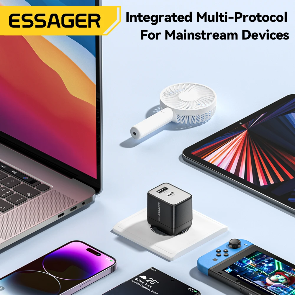 Essager USB C Charger 33W GaN Type C PD 3.0 QC 4.0 Fast Charging For iPhone 15 14 13 12 11 Pro Max For iPad Samsung Huwei Xiaomi mini phone charger,phone charger adapter,phone charger,gan charger,phone charger station