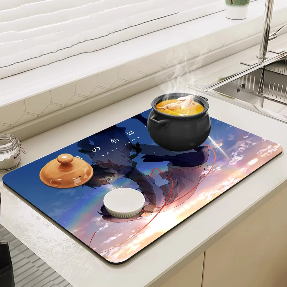 Your Name Kitchen Dish Mat Absorbent Dining Table Mats Retro Non-slip Placemat Coffee Dish Tableware Mat for Home Decor 6