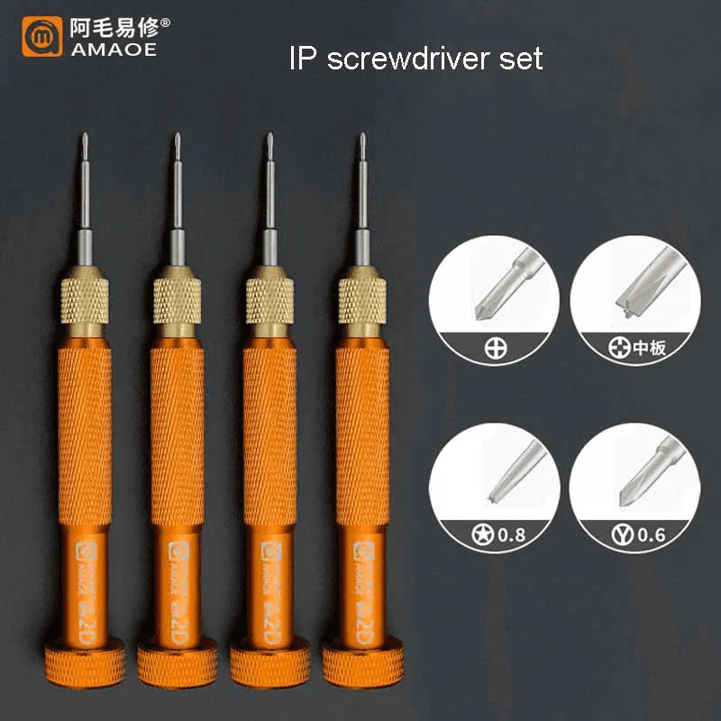 

AMAOE стандартный набор отверток из алюминиевого сплава для разборки и ремонта телефонов, высокоточный Набор отверток из сплава S2, инструменты для ремонта