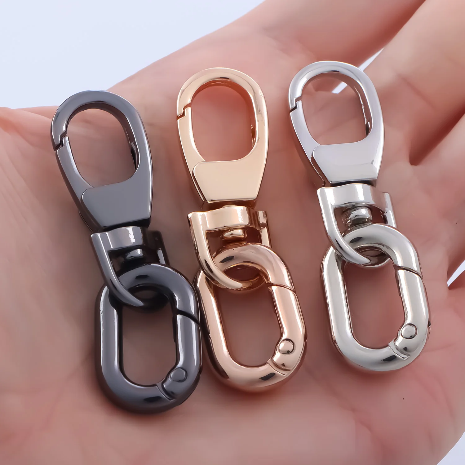 Set of 2 Swivel Clasp Clips with Key Rings