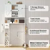 Over The Toilet Storage Cabinet with Metal Frame and 7 Storage Shelves, Bathroom Organizer with Adjustable Shelves, Paper Holder 3