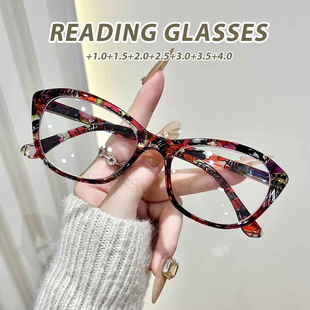 Chic Cat-Eye Reading Glasses - Stylish & Colorful Vision Accessory