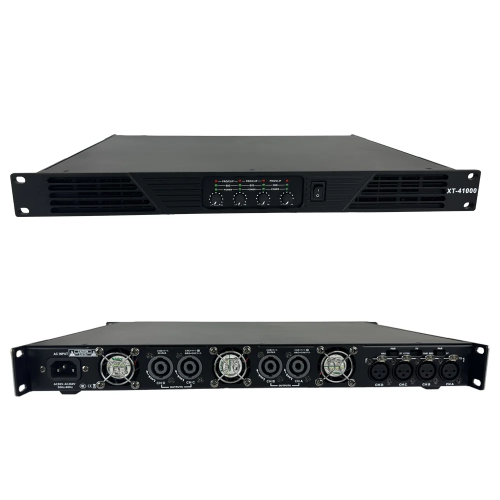 ShennDare XT-41800 4x1800W 8OHM 프로페셔널 디지털 파워 앰프 4채널 라인 어레이 스피커 앰프 DJ 서브우퍼 프리앰프 4x2800W 4OHM 클래스 D 1U 사운드 앰프