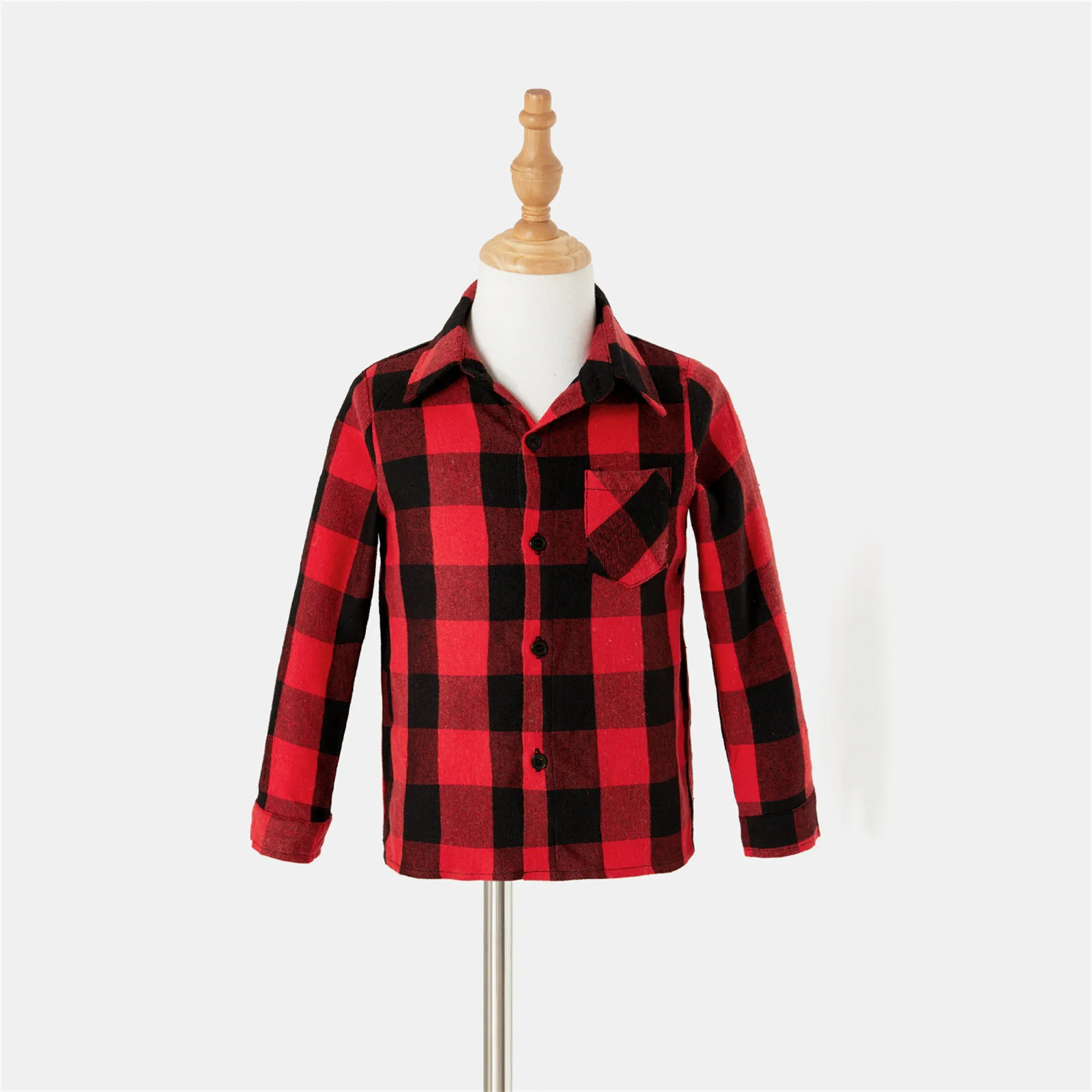 PatPat Christmas Family Matching Outfits Red Plaid Long-sleeve Button Up Shirts and Mesh Skirts Sets for Family Looks Clothes images - 6