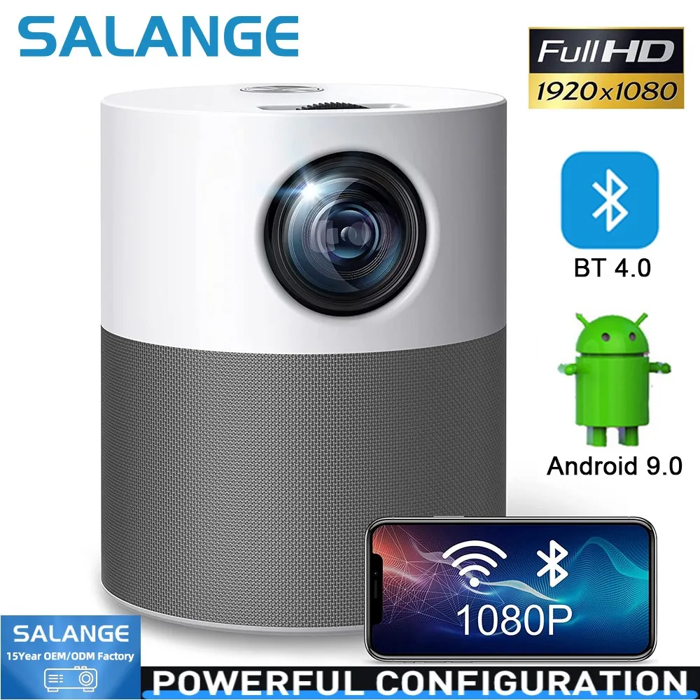

Salange Mini Projector Full HD 1080P P40 LED Projetor 4K Video Bluetooth Beamer 5000 Lumen Android Projectors Smart Home Theater