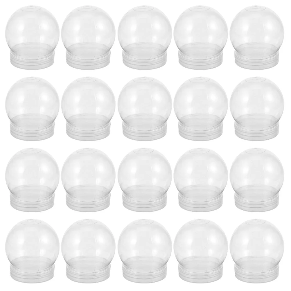 

Clear Water Globes with Screw Off Caps Empty Snow Globe Making Props Plastic Water Globes Christmas Party Display Favor