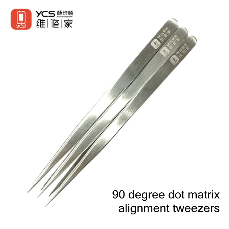 YCS 90 Degree Dot Matrix Positioning Tweezers for Mobile Phone Repair High Precision 13/14 Free Open Dot Matrix Repair Tweezers